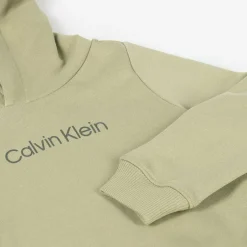 Calvin Klein Green Cotton Jersey Hoodie New