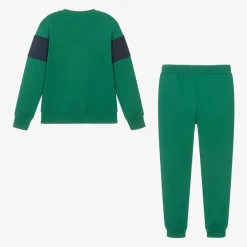 Moschino Kid-Teen Green Cotton Varsity Tracksuit Best