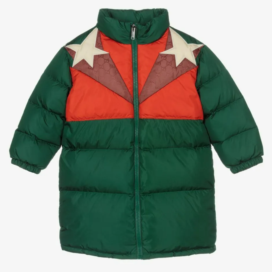 Gucci Green Down Padded Baby Coat Discount