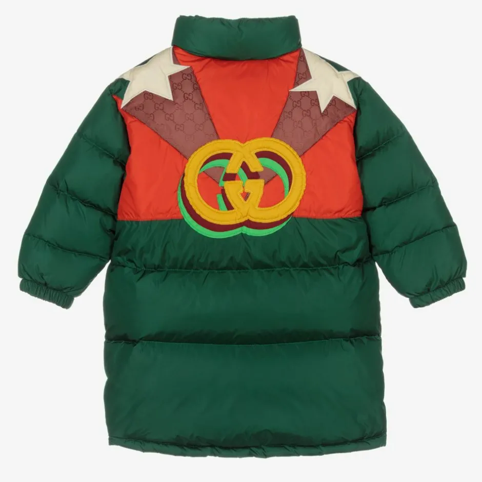 Gucci Green Down Padded Baby Coat Discount