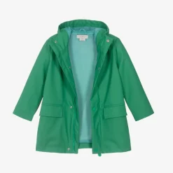 Stella McCartney Kids Green Hooded Frog Rain Coat Outlet