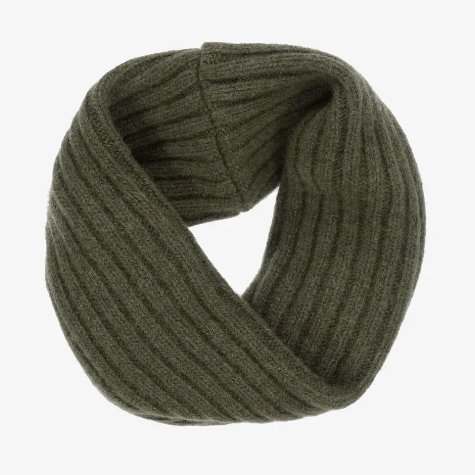 Jamiks Green Merino Wool Knitted Snood Clearance