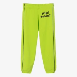 Mini Rodini Green Organic Cotton Cats Joggers Discount
