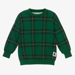 Mini Rodini Green Organic Cotton Checked Sweatshirt