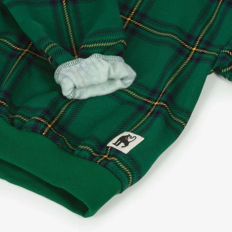 Mini Rodini Green Organic Cotton Checked Sweatshirt