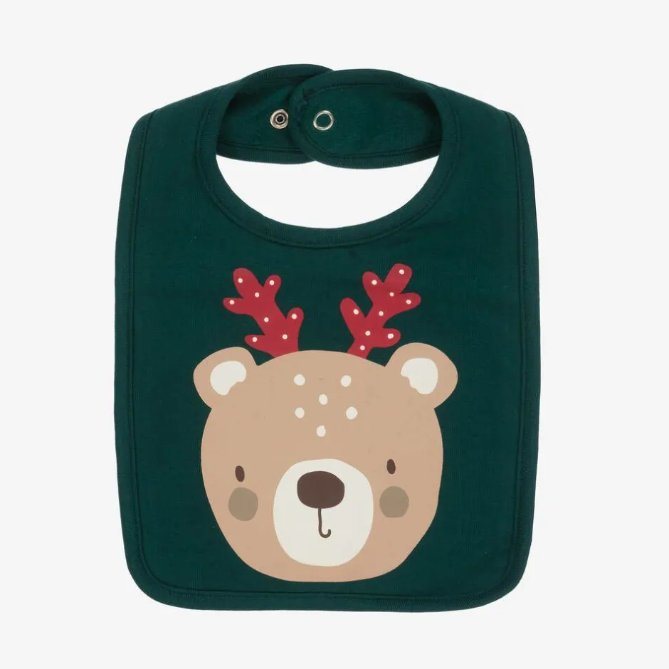 NAME IT Green Organic Cotton Festive Motif Bib Online
