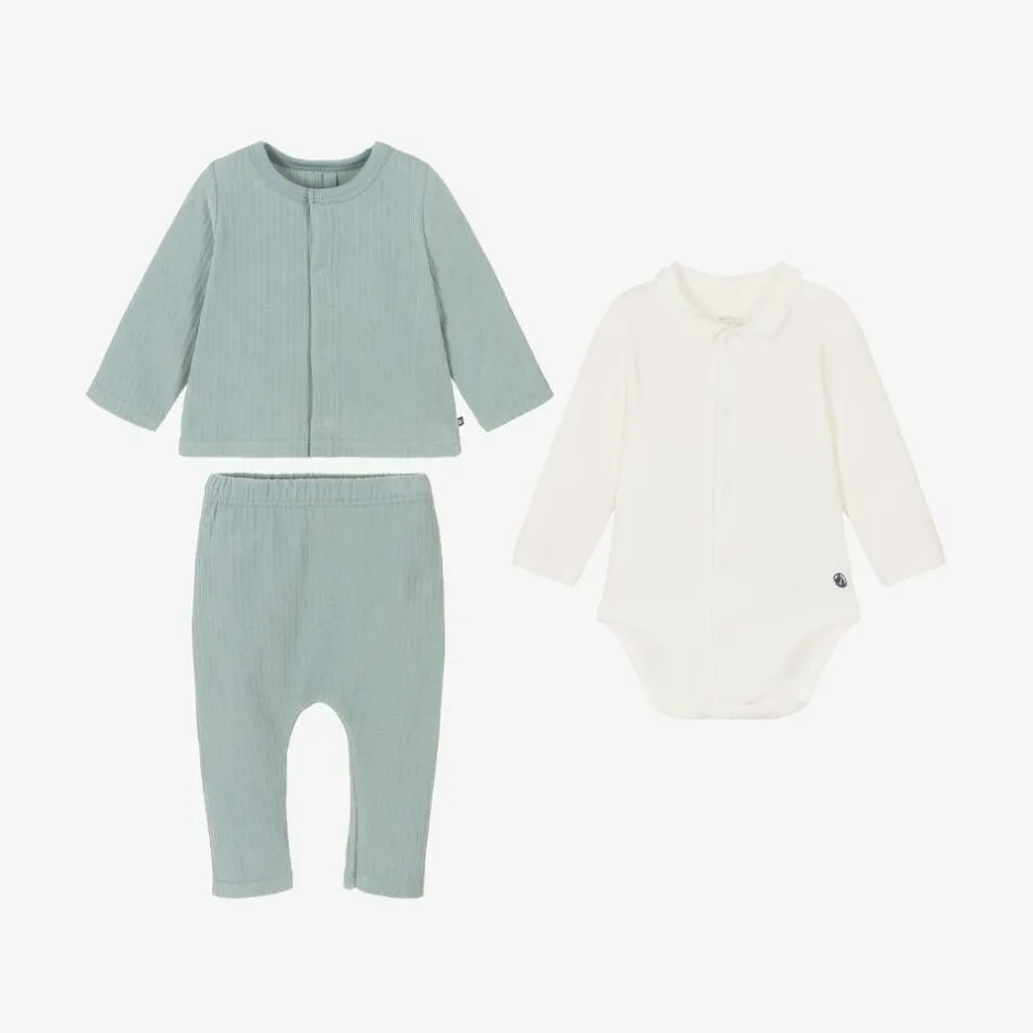 Petit Bateau Green Organic Cotton Trouser Set Hot