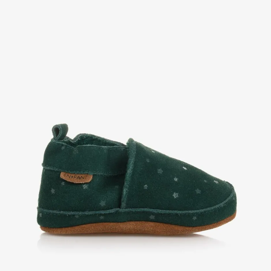 EN FANT Green Suede Star Slippers Hot