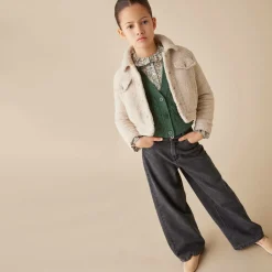 Il Gufo Green Wool Cable Knit Cardigan