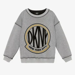 DKNY Grey & Black Cotton Reversible Sweatshirt Best