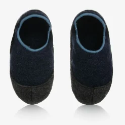 Falke Grey & Blue Wool Slippers Clearance