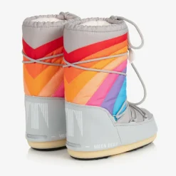 Moon Boot Grey & Rainbow Snow Boots Best