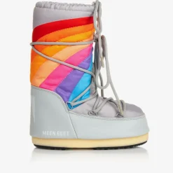 Moon Boot Grey & Rainbow Snow Boots Best