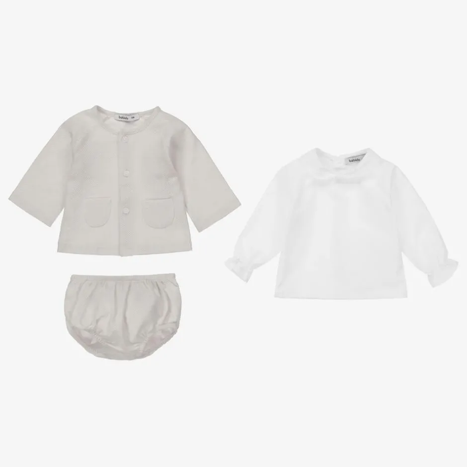 Babidu Grey & White Shorts Set Hot