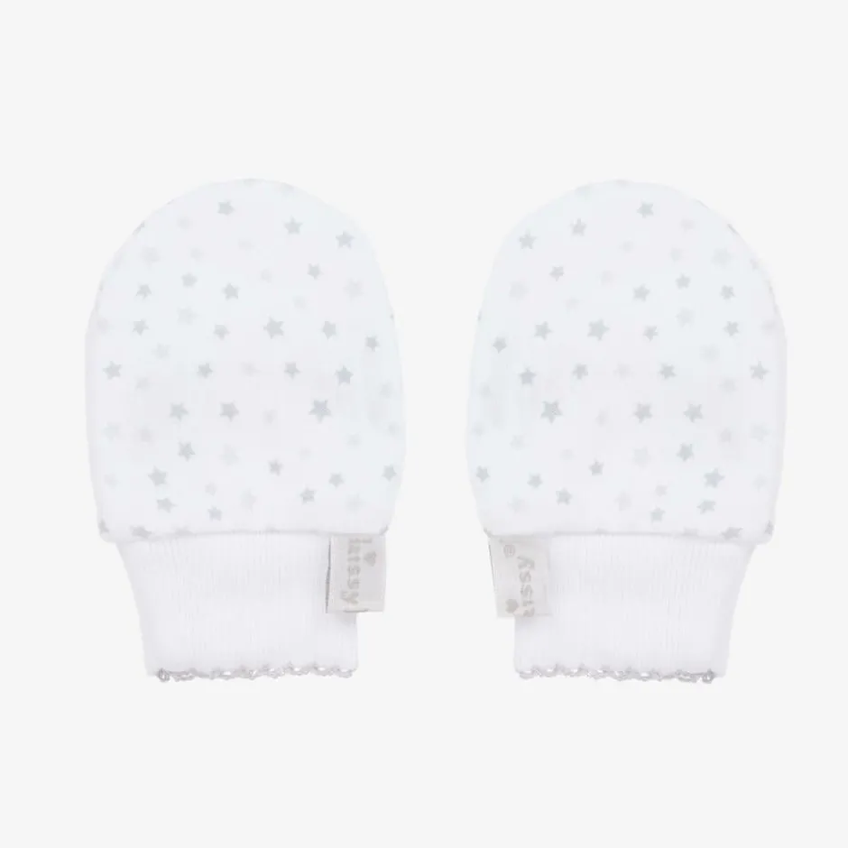 Kissy Kissy Grey & White Cotton Baby Sheep Scratch Mittens Best