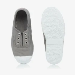 Pisamonas Grey Canvas Slip-On Trainers Outlet