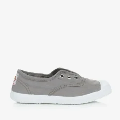 Pisamonas Grey Canvas Slip-On Trainers Outlet