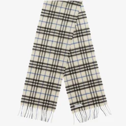 Burberry Grey Check Cashmere Scarf (130cm) Lichen Sale