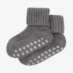 Falke Grey Cotton Baby Slipper Socks