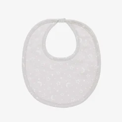 Kissy Kissy Grey Cotton Crescent Moonlight Baby Bib Discount