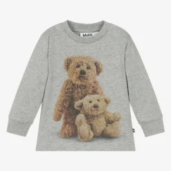 Molo Grey Cotton Teddy Bear Top Discount