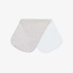 Kissy Kissy Grey Crescent Moonlight Pima Cotton Burp Cloth (48cm)