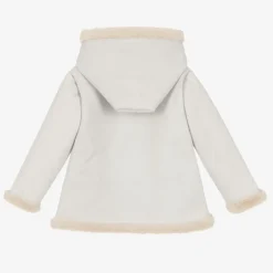 Mebi Grey Faux Suede Hooded Coat Outlet