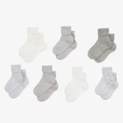 Story Loris Grey Knitted Baby Socks (7 Pack) Discount