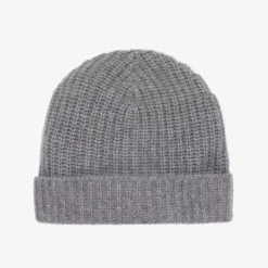 Il Gufo Grey Knitted Cashmere Beanie Hat Online