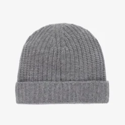 Il Gufo Grey Knitted Cashmere Beanie Hat Online