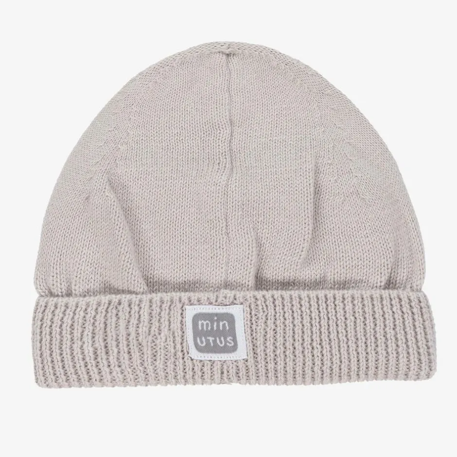 Minutus Grey Knitted Cotton Baby Hat Best