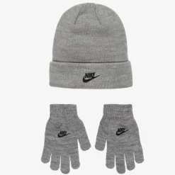 Nike Grey Knitted Hat Set