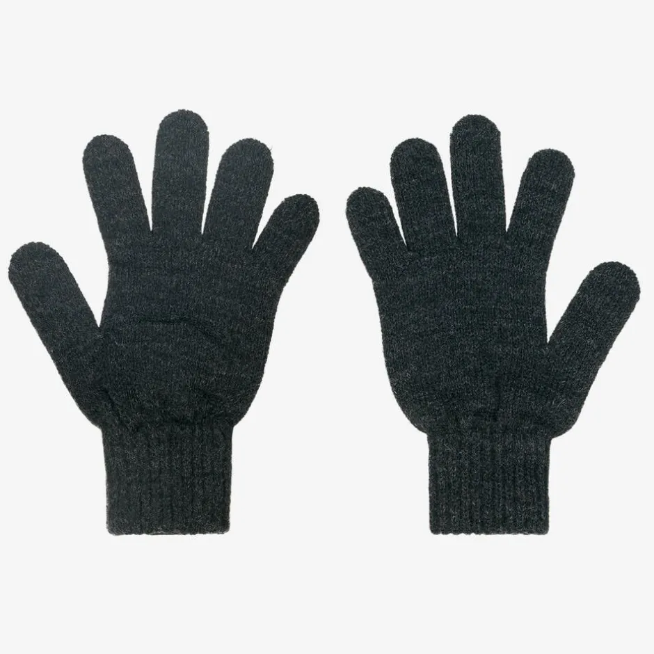 Calvin Klein Grey Knitted Monogram Logo Gloves Discount