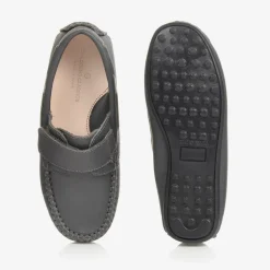 Childrens Classics Grey Leather Moccasin Shoes Outlet