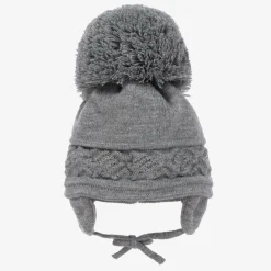 Sätila of Sweden Grey Malva Knitted Giant Pom-Pom Beanie Sale
