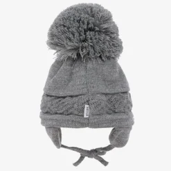 Sätila of Sweden Grey Malva Knitted Giant Pom-Pom Beanie Sale