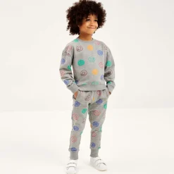 Joyday Grey Marl Cotton Happy Faces Tracksuit Outlet
