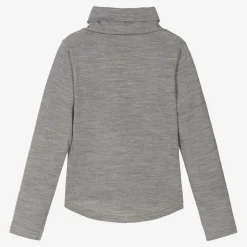Smalls Merino Grey Marl Merino Wool Roll Neck Top