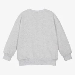 Mini Rodini Grey Marl Organic Cotton Dog Sweatshirt Hot