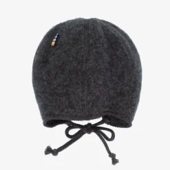 Joha Grey Merino Wool Fleece Baby Bonnet Discount
