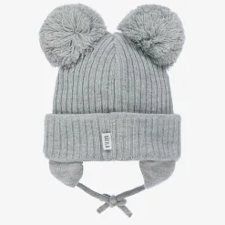 Sätila of Sweden Grey Minnie Double Pom-Pom Hat Outlet
