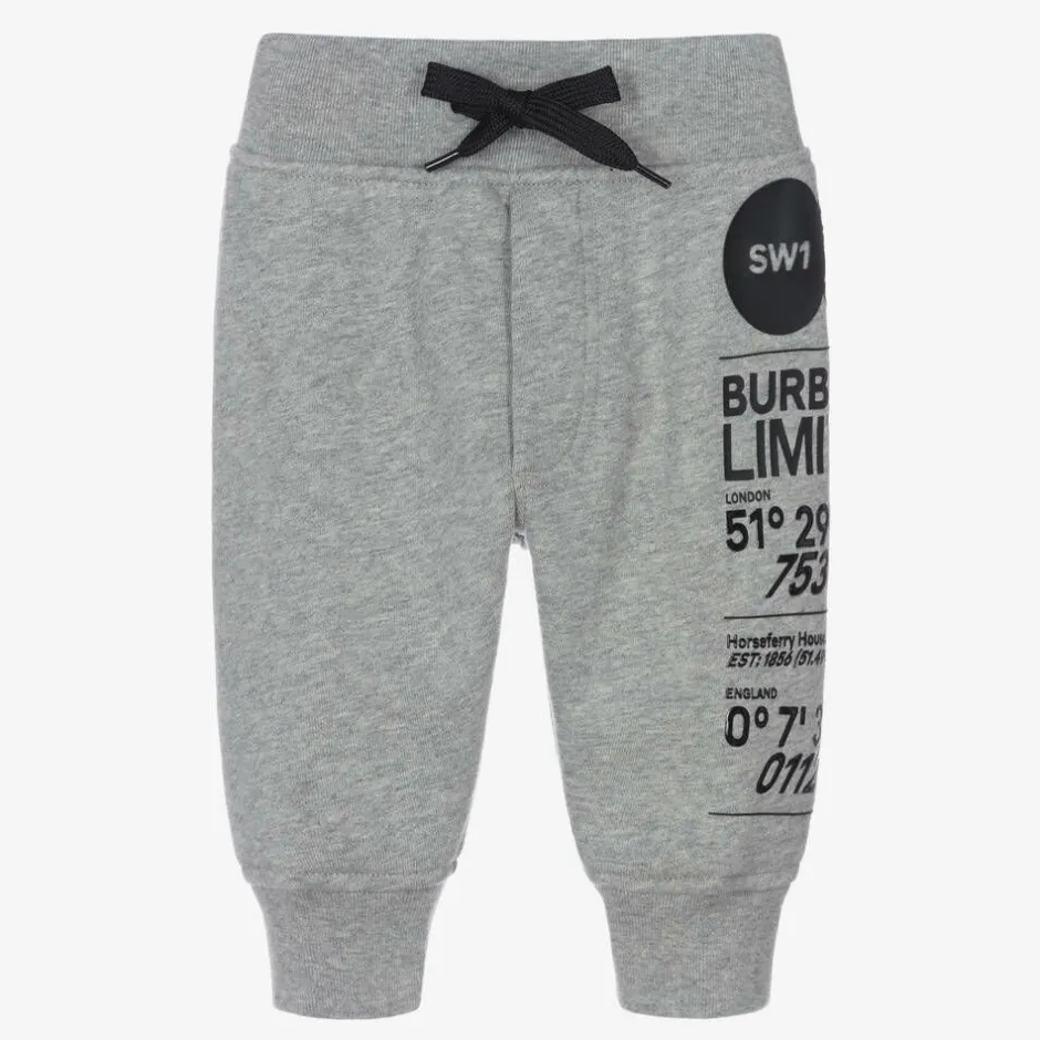 Burberry Grey Montage Logo Baby Joggers Best
