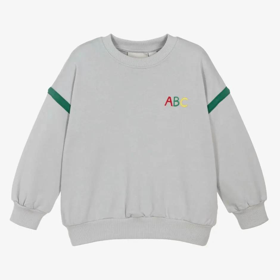 Mini Rodini Grey Organic Cotton ABC Sweatshirt New