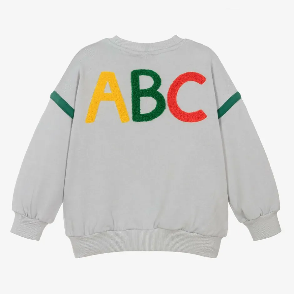 Mini Rodini Grey Organic Cotton ABC Sweatshirt New
