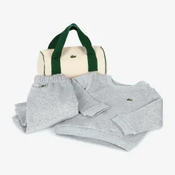 Lacoste Grey Organic Cotton Baby Tracksuit Best