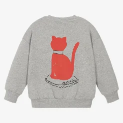 Mini Rodini Grey Organic Cotton Cat Print Sweatshirt Clearance