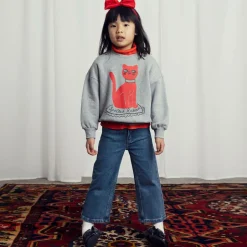 Mini Rodini Grey Organic Cotton Cat Print Sweatshirt Clearance