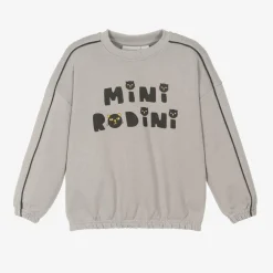 Mini Rodini Grey Organic Cotton Cats Sweatshirt