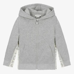 Stella McCartney Kids Grey Organic Cotton Zip-Up Top Hot