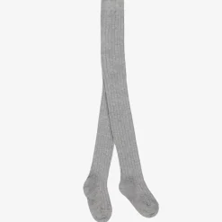 Falke Grey Ribbed Cotton Knit Tights Best